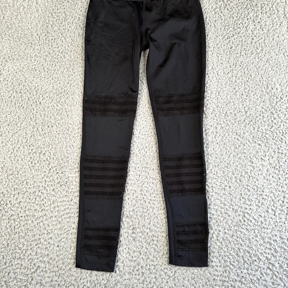 Beyond Yoga Leggings Women's Small Black Mesh To Impress High Waist Made‎ In USA - Picture 3 of 11
